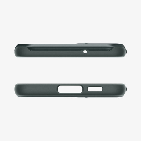 ACS05639 - Galaxy S23 Ultra Case Optik Armor in black showing the back with lens protector slot open